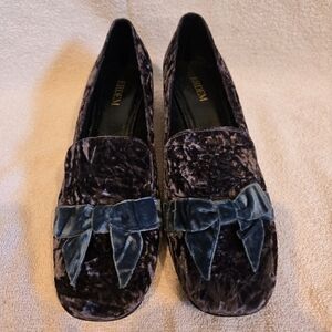 NWOT Erdem Crushed Velvet Heels w/ Bow